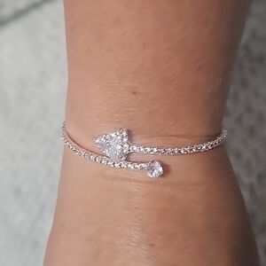 Cubic Zirconia Arrow Stretch Cuff Bangle - NEW